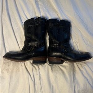 FRYE genuine leather 
Stars and Stripes boots
Black leather
Anniversary special